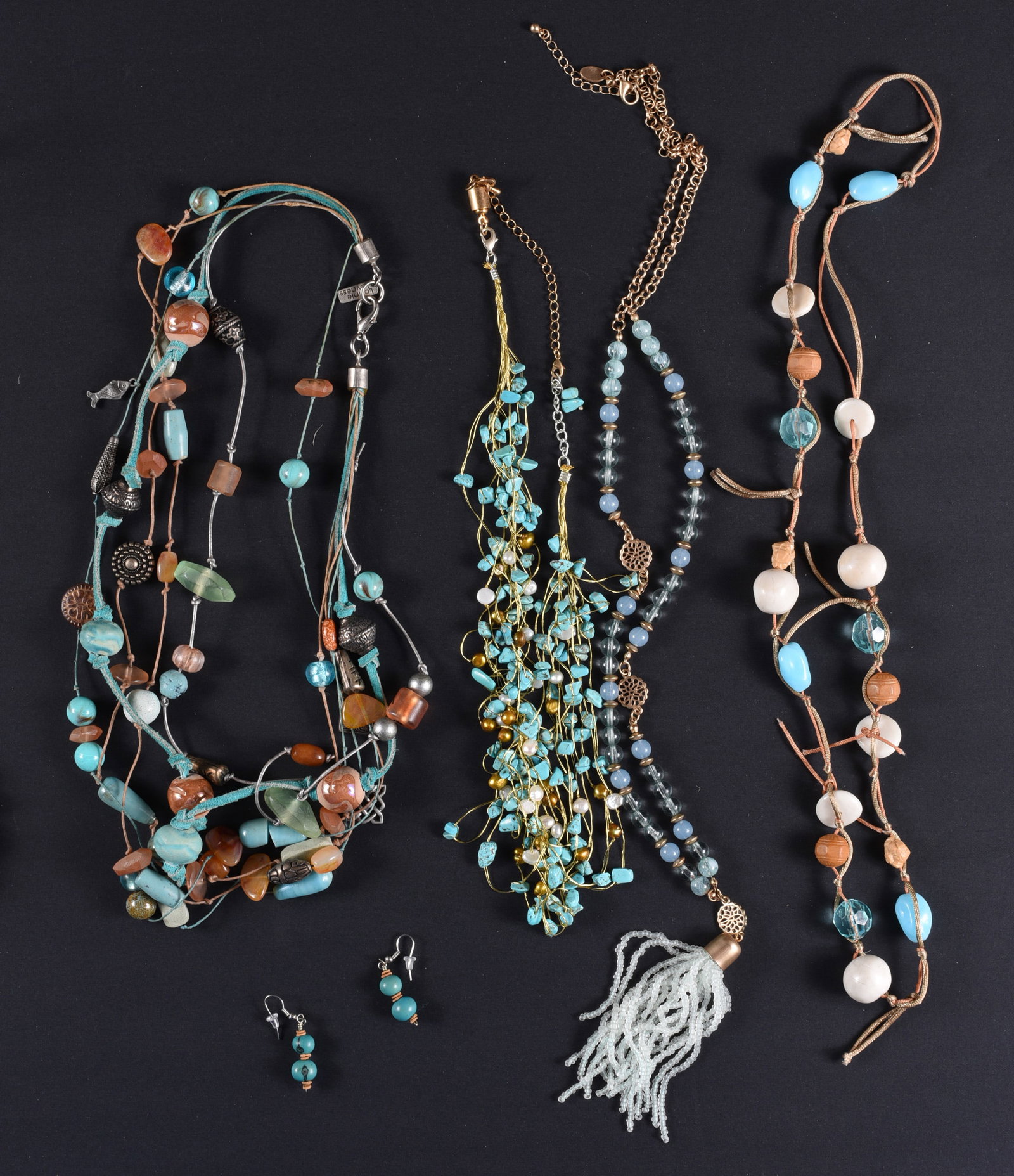 Turquoise Beaded Necklace Group: This is a collection of jewelry from two estates. All items are sold as is where is. We can in house ship and our price is below under condition. The price to the right is 3rd party shipping. To get i