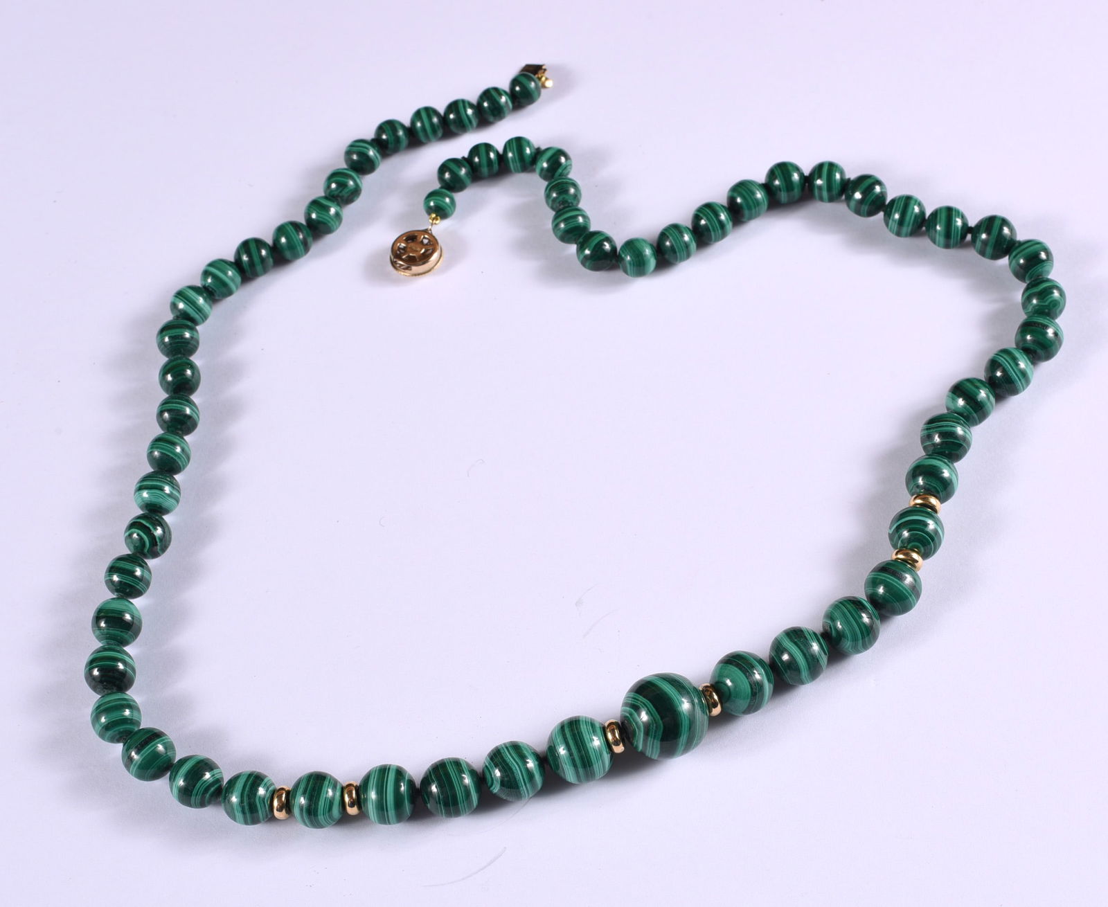 Vintage Malachite Beaded Necklace (1 of 1)
