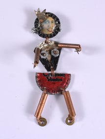 Romona Hotel Bottle Cap Folk Art Brooch