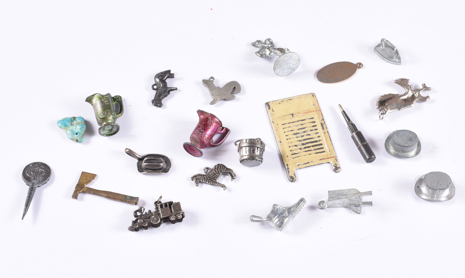Small Monopoly Pieces and Charms: This is a collection of jewelry from two estates. All items are sold as is where is. We can in house ship and our price is below under condition. The price to the right is 3rd party shipping. To get i
