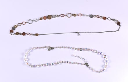 Coin Necklace and Glass Beaded Necklace