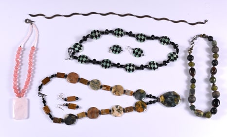 Vintage Tribal Beaded Necklace Group