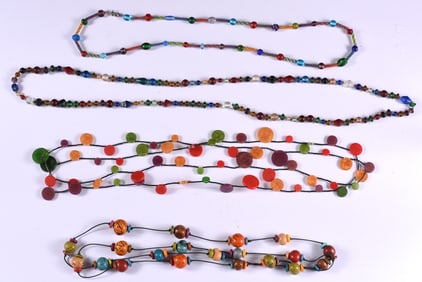 Vintage Tribal Beaded Necklace Group