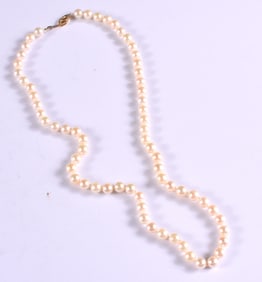 14k Clasp Pearl Necklace