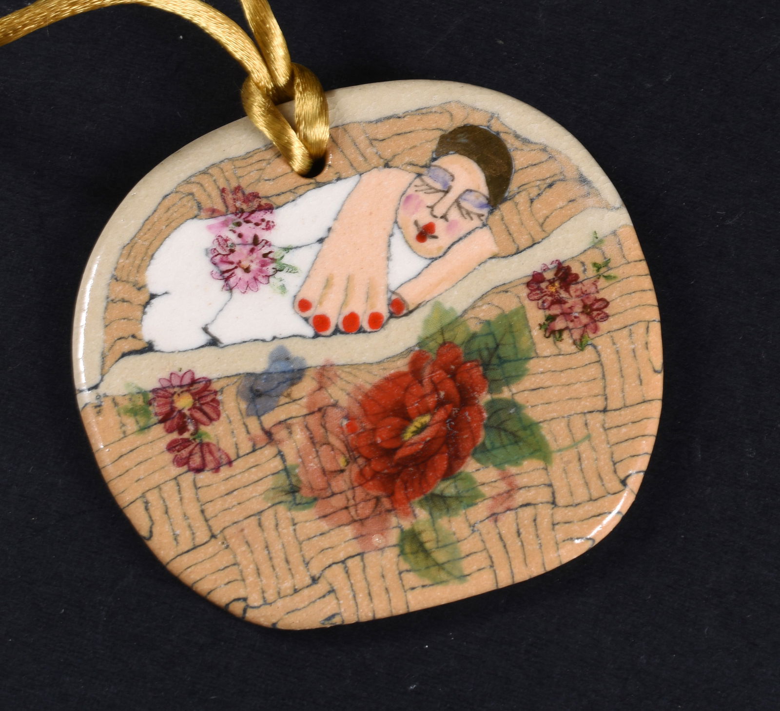 Ceramic Painted Pendant: This is a collection of jewelry from two estates. All items are sold as is where is. We can in house ship and our price is below under condition. The price to the right is 3rd party shipping. To get i