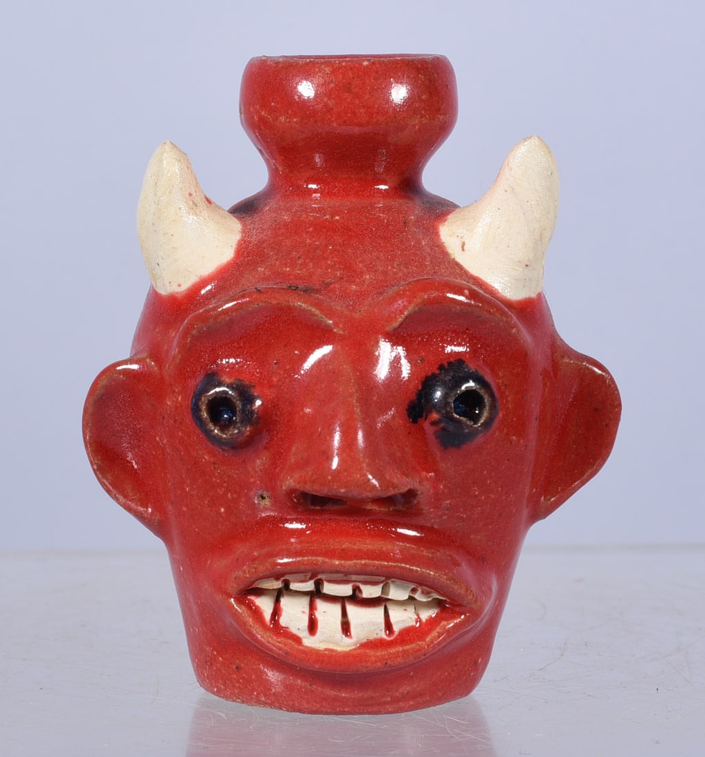 Randy Tobias Miniature Devil Face Jug (1 of 4)