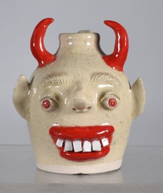 Kathy Richards Rare Two Tone Devil Miniature Face Jug