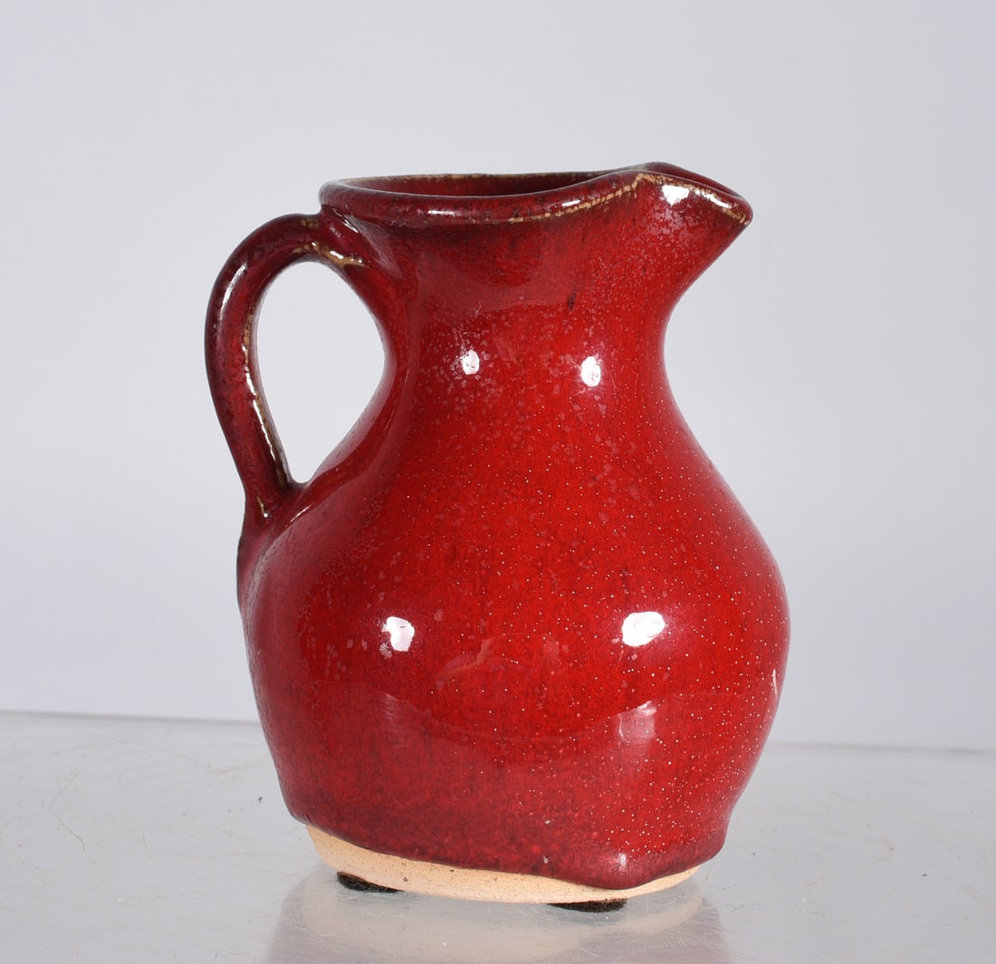 Charles Lisk RED GLAZE Miniature Pitcher (1 of 5)