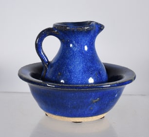 Charles Lisk Miniature Bowl 4" and Pitcher 3"