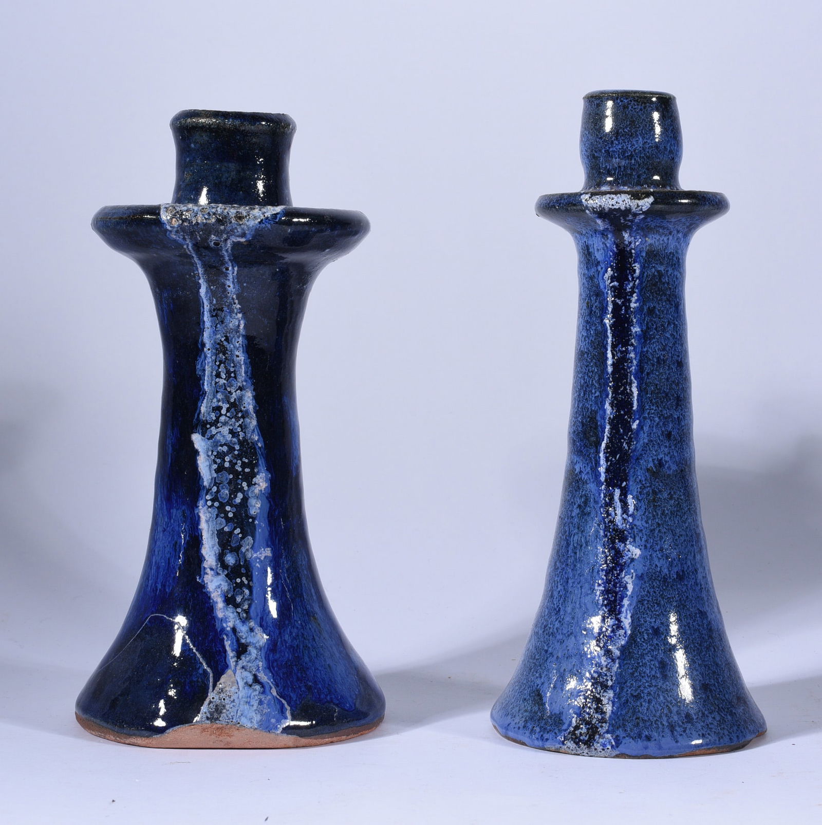 Walter Fleming Pair of Pottery Candle Sticks (1 of 3)