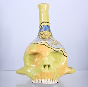 Stacy Lambert Pottery Skull Pipe