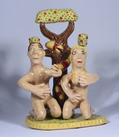 Stacy Lambert Adam and Eve Pottery Figural