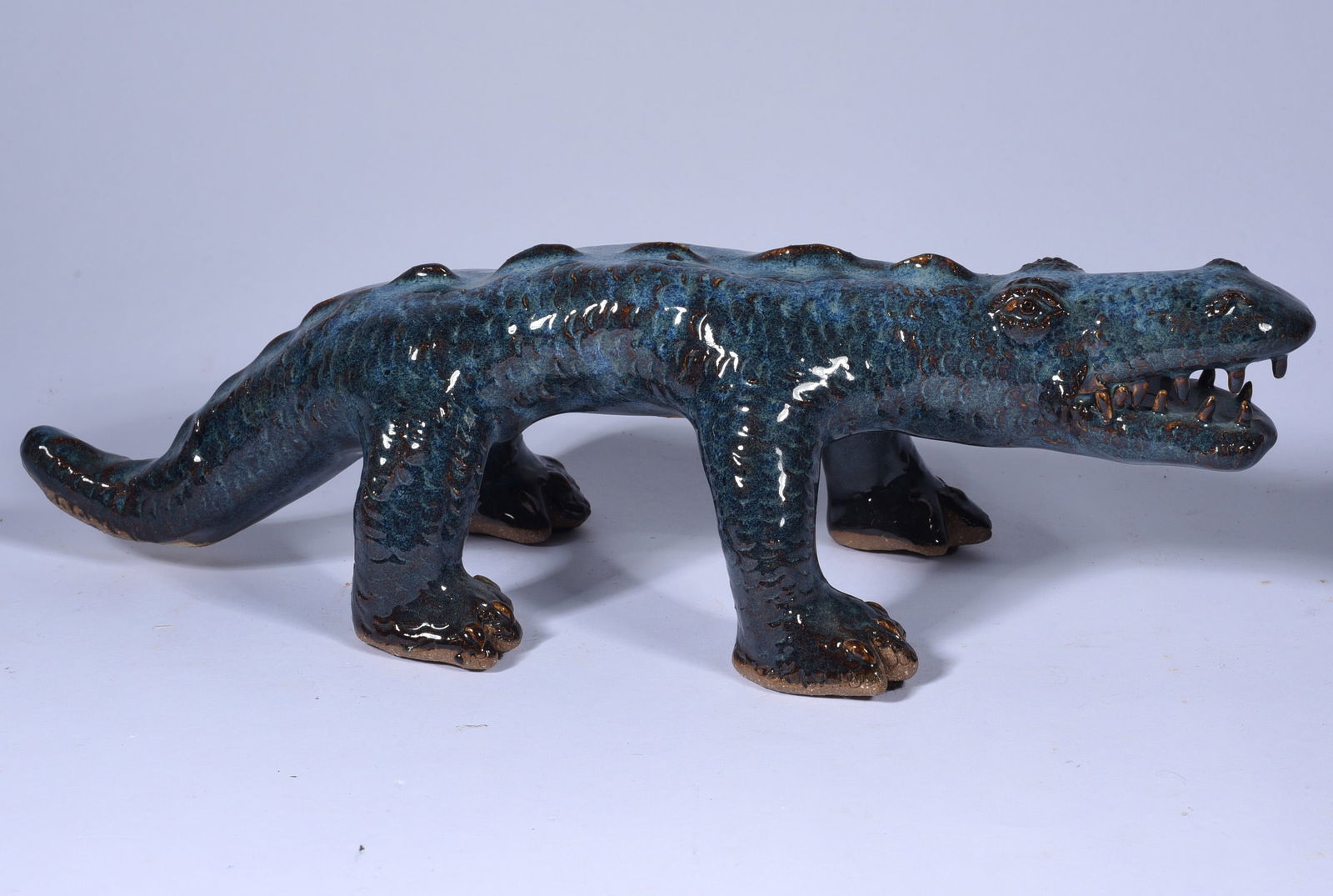 Stacy Lambert Blue Pottery Alligator (1 of 3)