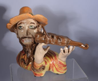 Stacy lambert Fiddle Player Pottery Figural