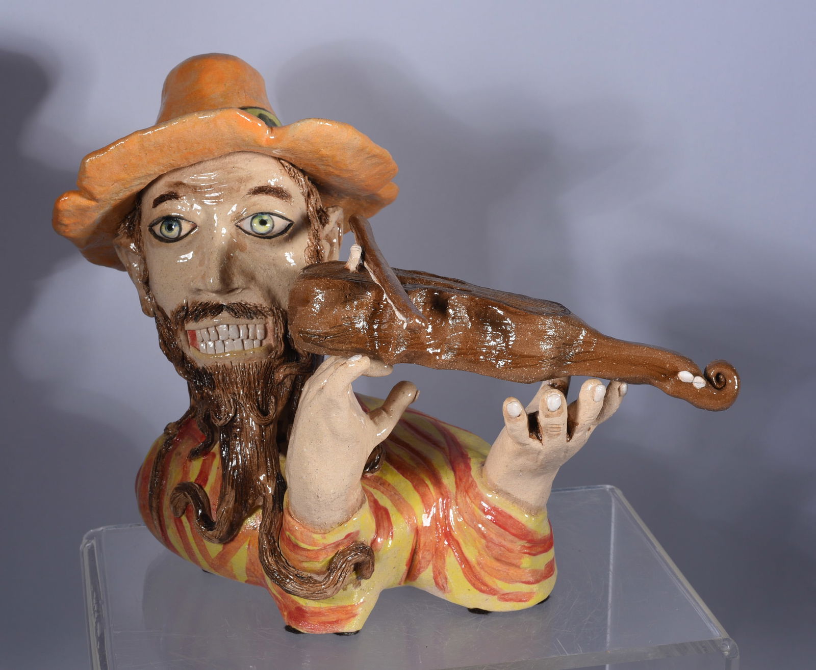 Stacy lambert Fiddle Player Pottery Figural (1 of 4)
