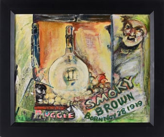 Smoky Brown Folk Art Painting