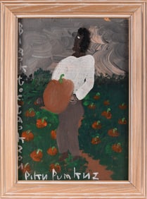 Black Joe Jackson Folk Art Painting