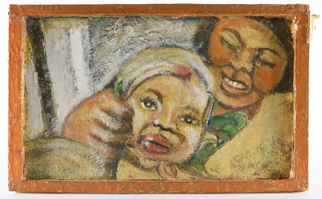 Smoky Brown Folk Art Painting