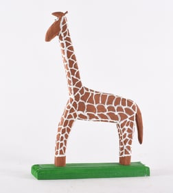 Minnie Adkins Carved Wooden Giraffe