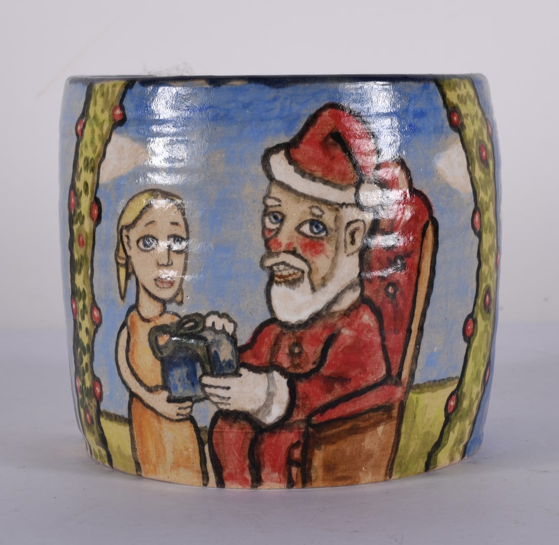 Stacy Lambert Painted Santa Clause Pottery (1 of 4)