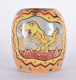 Stacy Lambert Painted Folk Pottery Vase