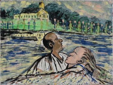 Ernest Lee "The Chicken Man" Folk Painting