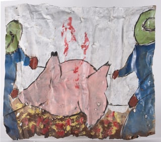 Leonard Jones Folk Art Painting on Tin