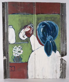 Leonard Jones Folk Art Painting on Tin