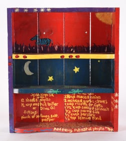 Folk Painted Hanging Shelf