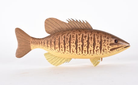 S. Robbins Folk Carved Wooden Fish