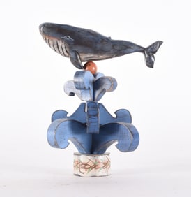 Folk Carved and Painted Whale