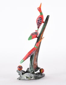 Ol' Roff Signed Folk Art Wooden Birds