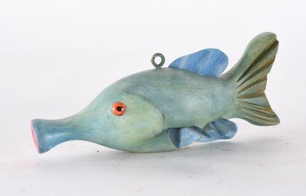 Carved Wooden and Painted Fish