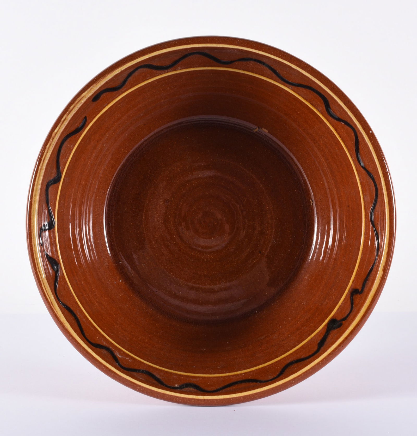 Slip Decorated Redware Large Bowl (1 of 2)