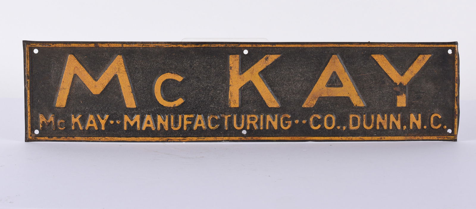 Antique McKay Manufacturing Sign Dunn NC 18"x4" (1 of 2)