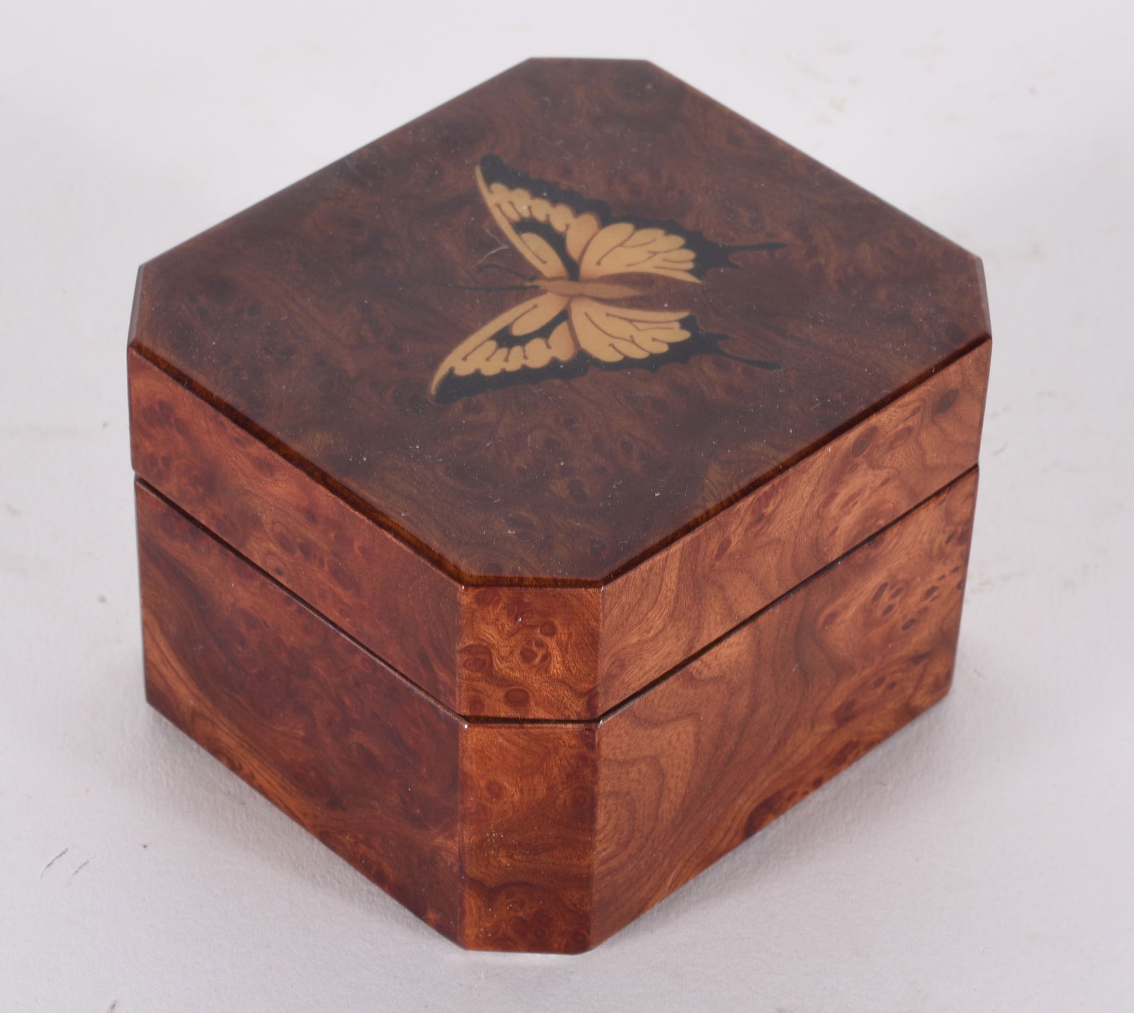 Antique Mahogany Wooden Music Box 3"x3" (1 of 2)