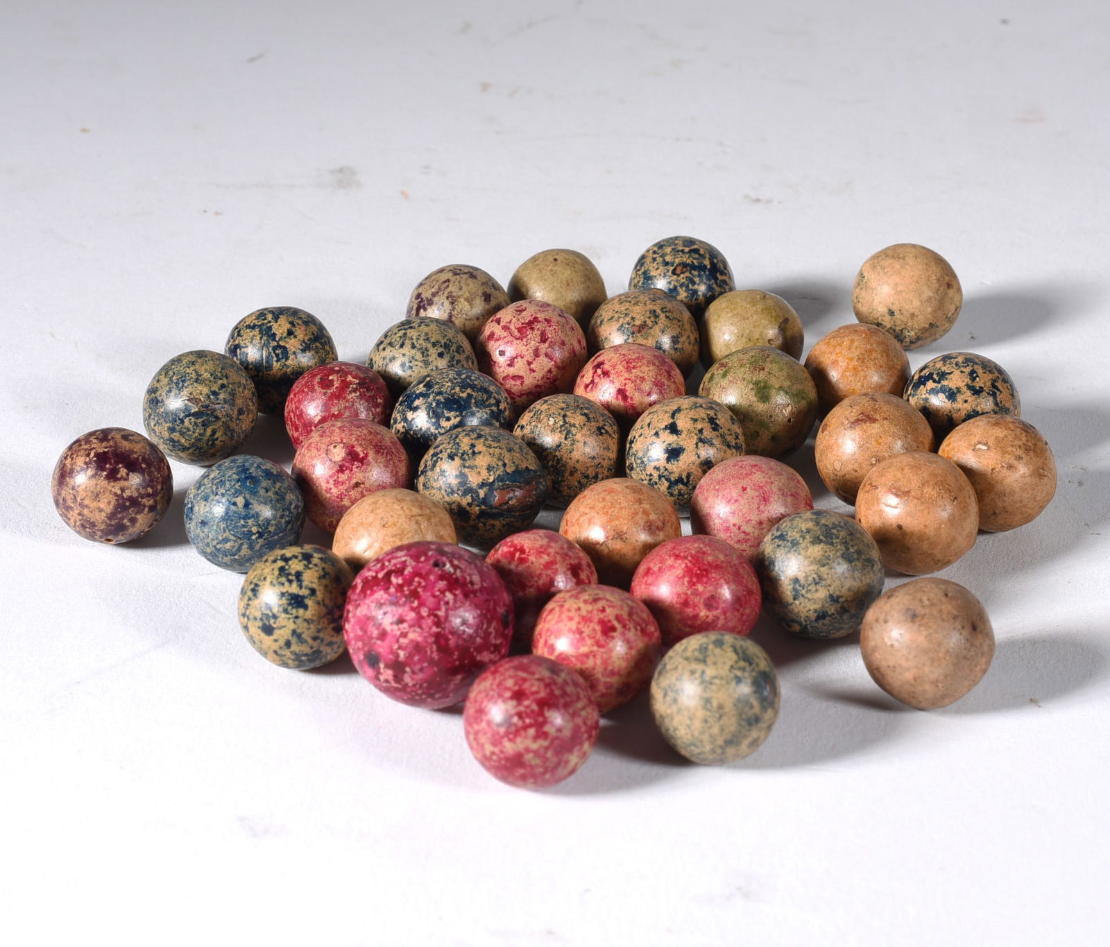 Antique Clay Marble Collection: READ IN FULL! These items are all from an attic that we cleaned out. These are sold as is where is. See pictures for details. If we in house pack and ship for you it takes 4 weeks or so DO NOT ASK WHE