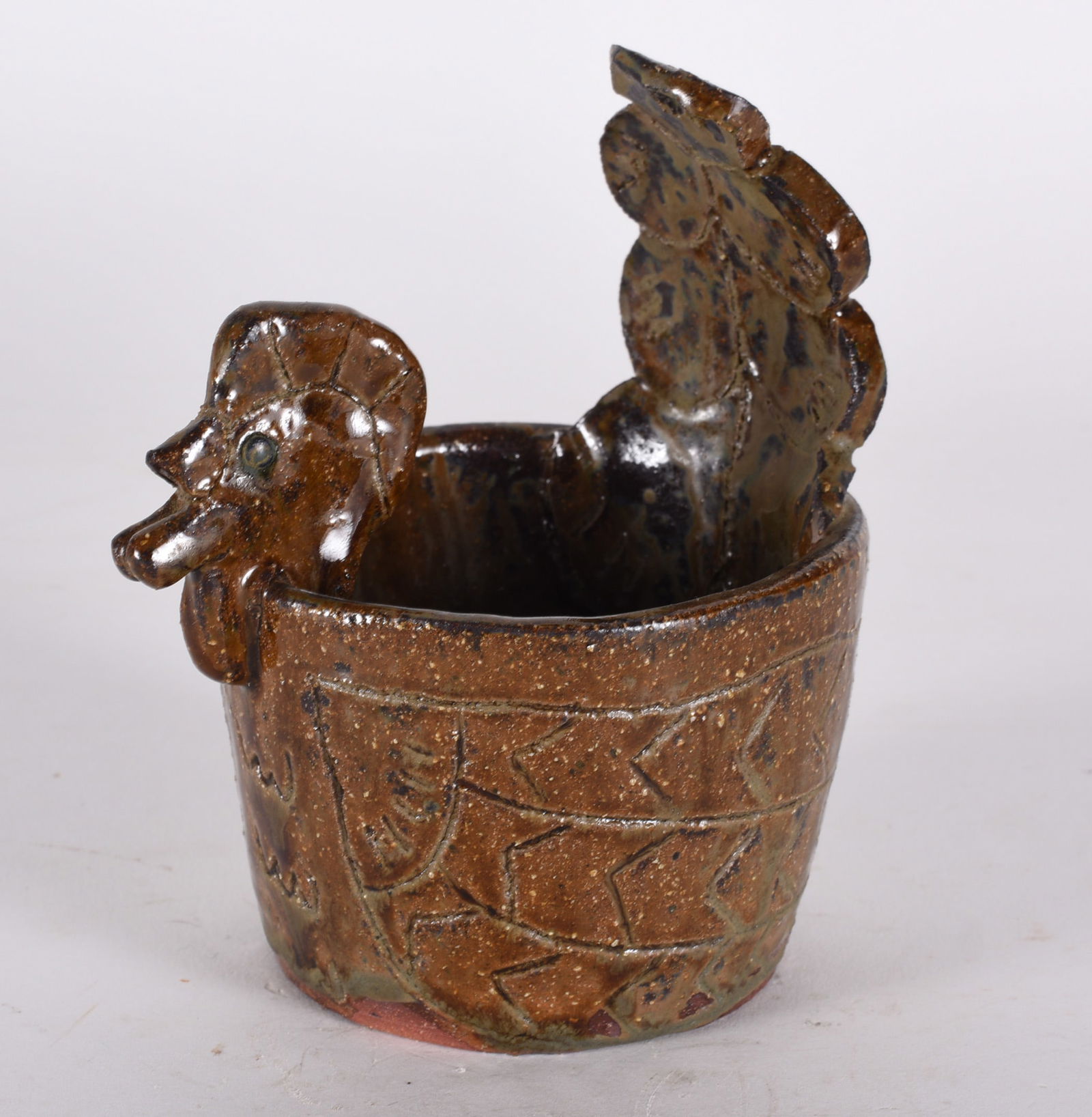 Richard Kale Folk Pottery Cup: READ IN FULL! These items are all from an attic that we cleaned out. These are sold as is where is. See pictures for details. If we in house pack and ship for you it takes 4 weeks or so DO NOT ASK WHE