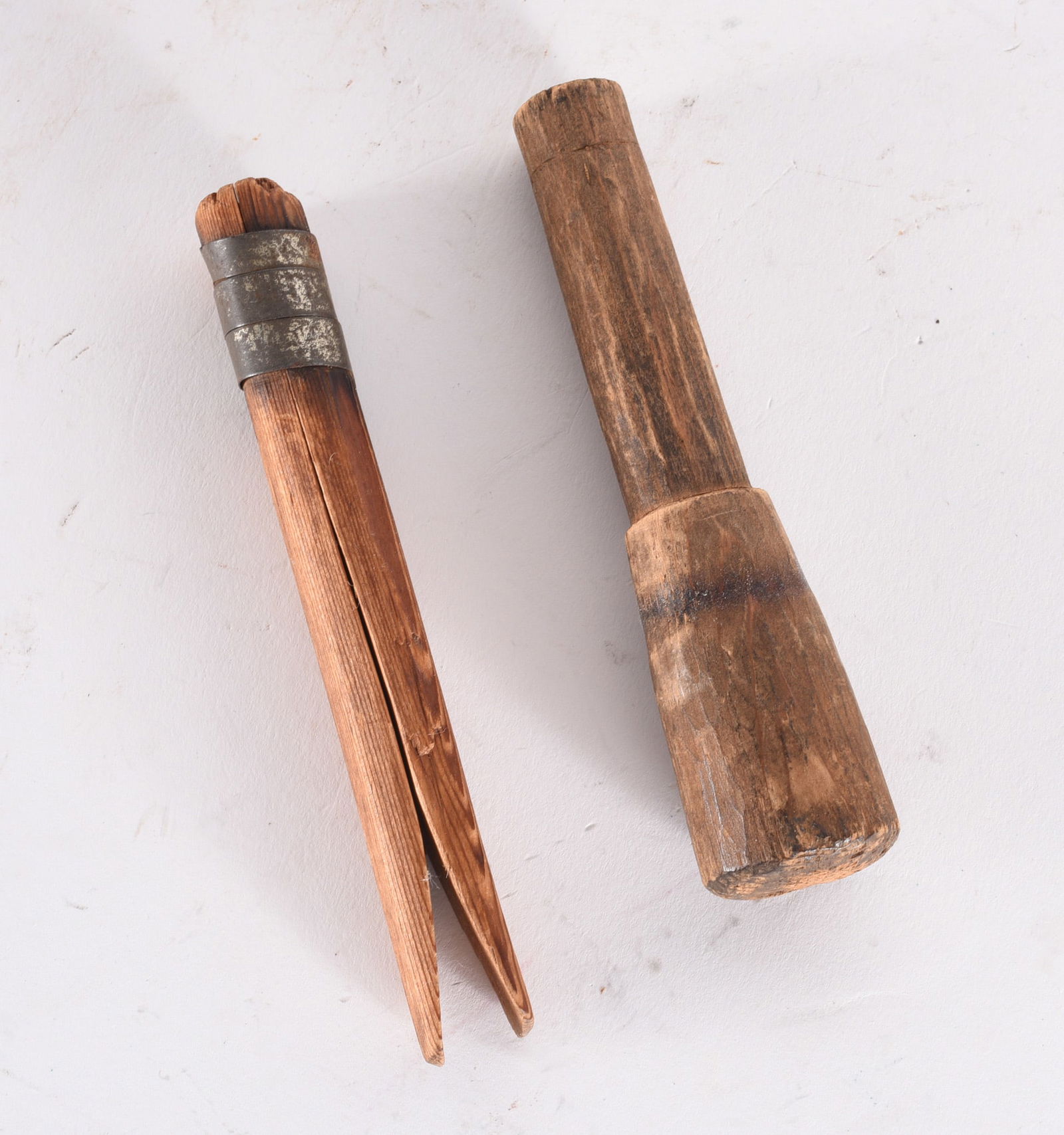 Antique Clothes Pin and Carved Wooden Stopper (1 of 2)