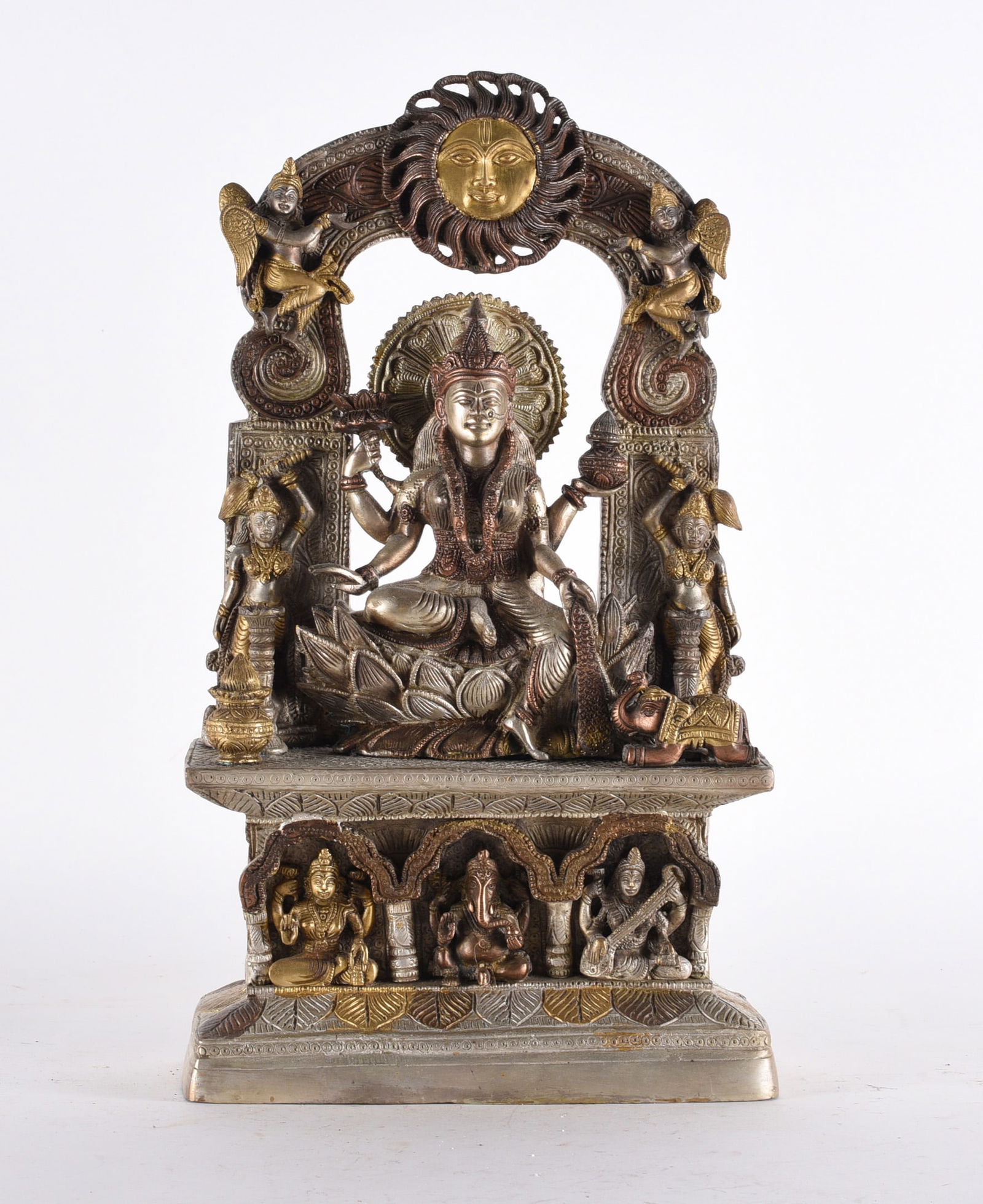 Statue of Lakshmi heavy metal material 10"x19" (1 of 3)