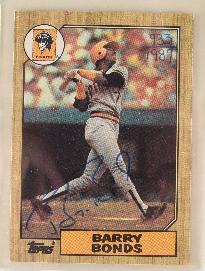 1987 Topps Barry Bonds Autograph Baseball Card (1 of 3)