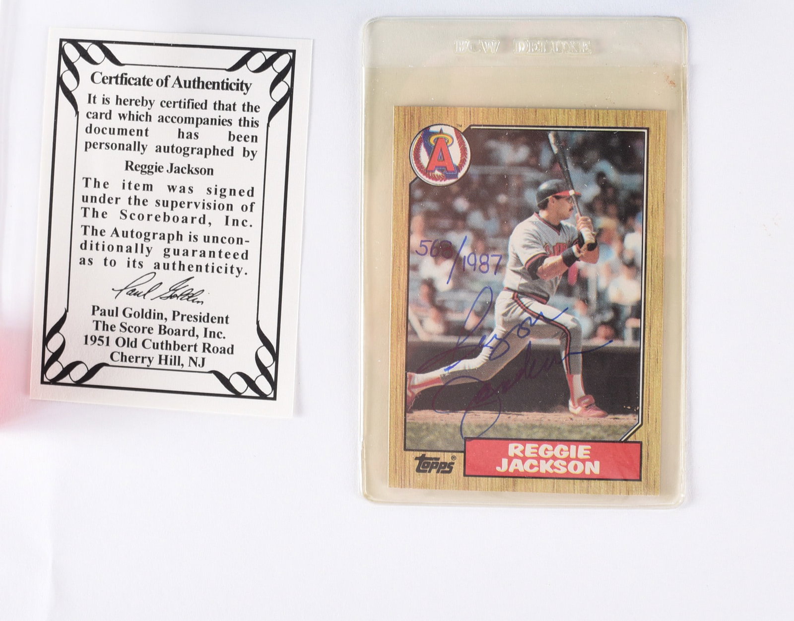 1987 Topps Reggie Jackson Autograph Baseball Card (1 of 3)