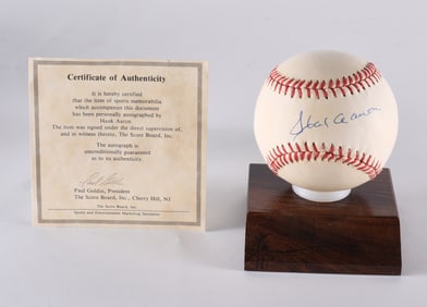 Hank Aaron Autograph Baseball with COA