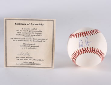 Nolan Ryan Autograph Baseball with COA
