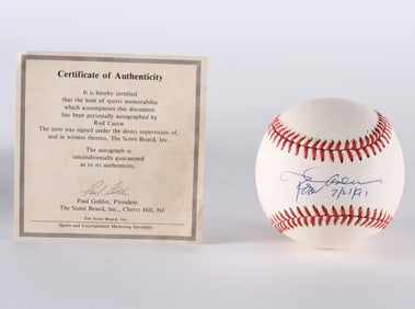 Rod Carew Autograph Baseball with COA