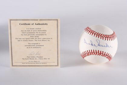Duke Snider Autograph Baseball with COA