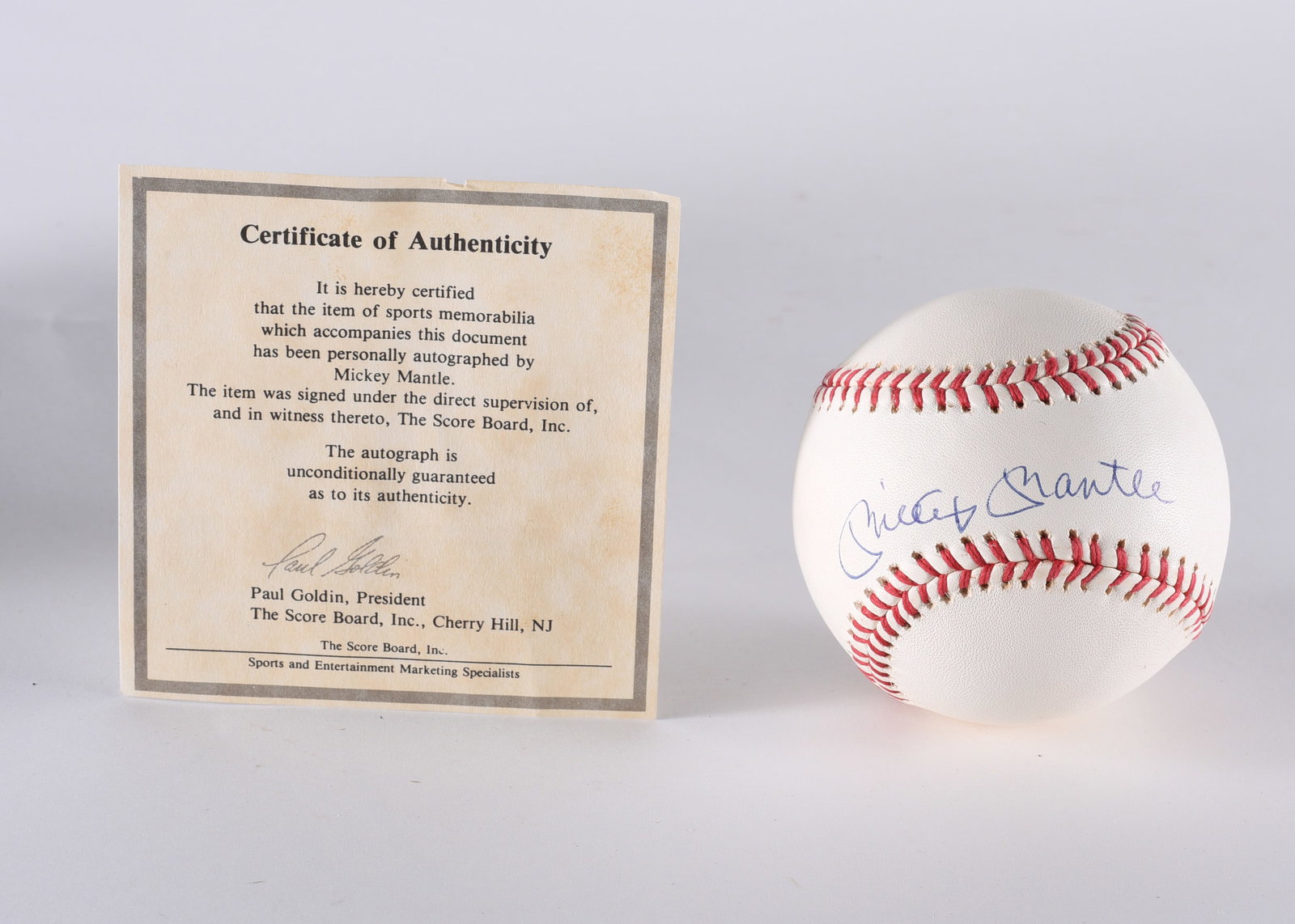 Mickey Mantle Autograph Baseball with COA (1 of 3)