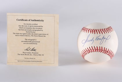 Sandy Koufax Autograph Baseball with COA