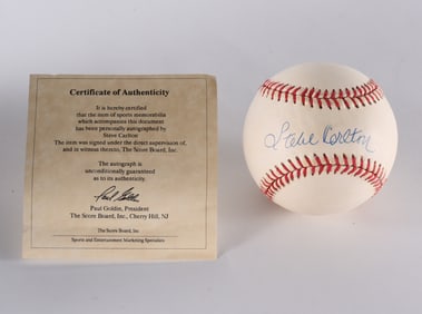 Steve Carlton Autograph Baseball with COA