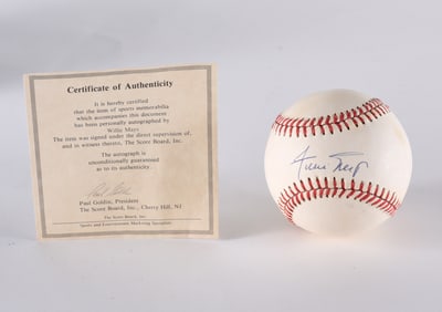 Willie Mays Autograph Baseball with COA